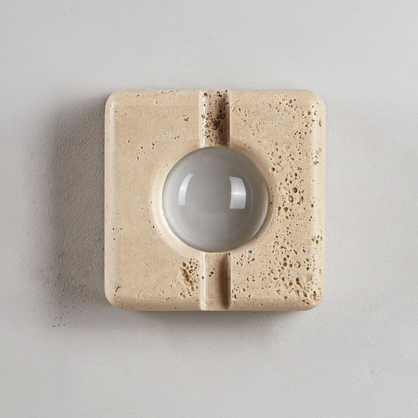 Kosmo Clear Travertine Wall Lamp