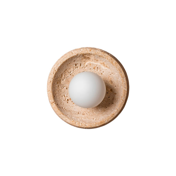 Umirus Beige Glass Travertine Wall Lamp