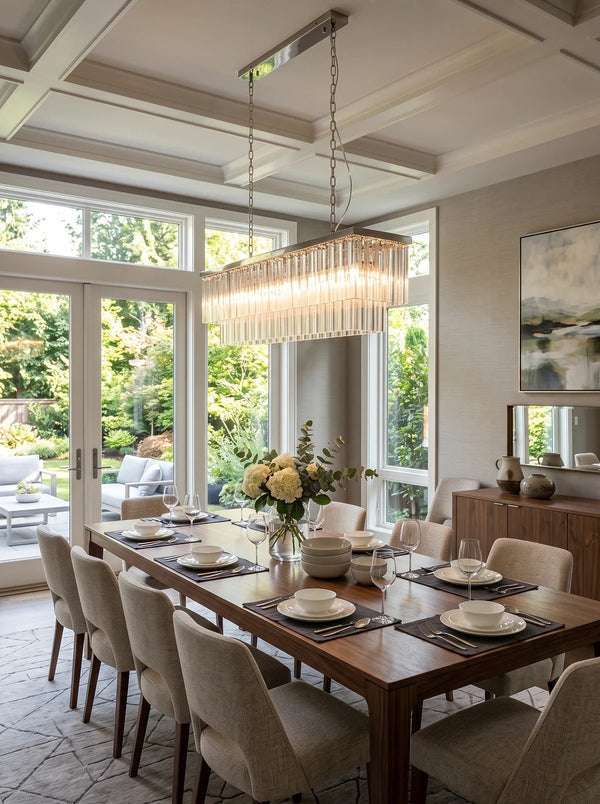 Lisenne Tiered Glass Rod Linear Chandelier