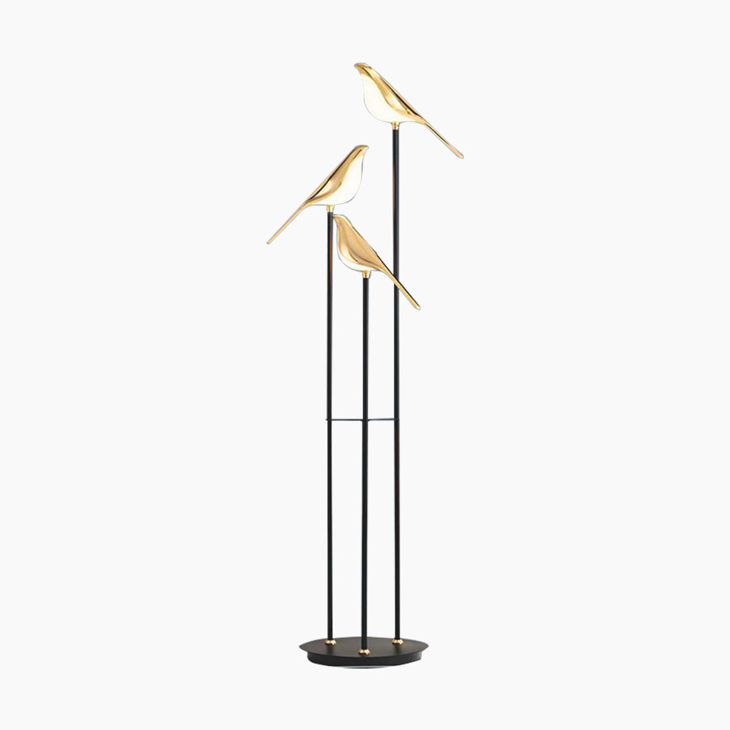 Floor Lamp Nordic Unique Acrylic Bird with Black & Gold Finish
