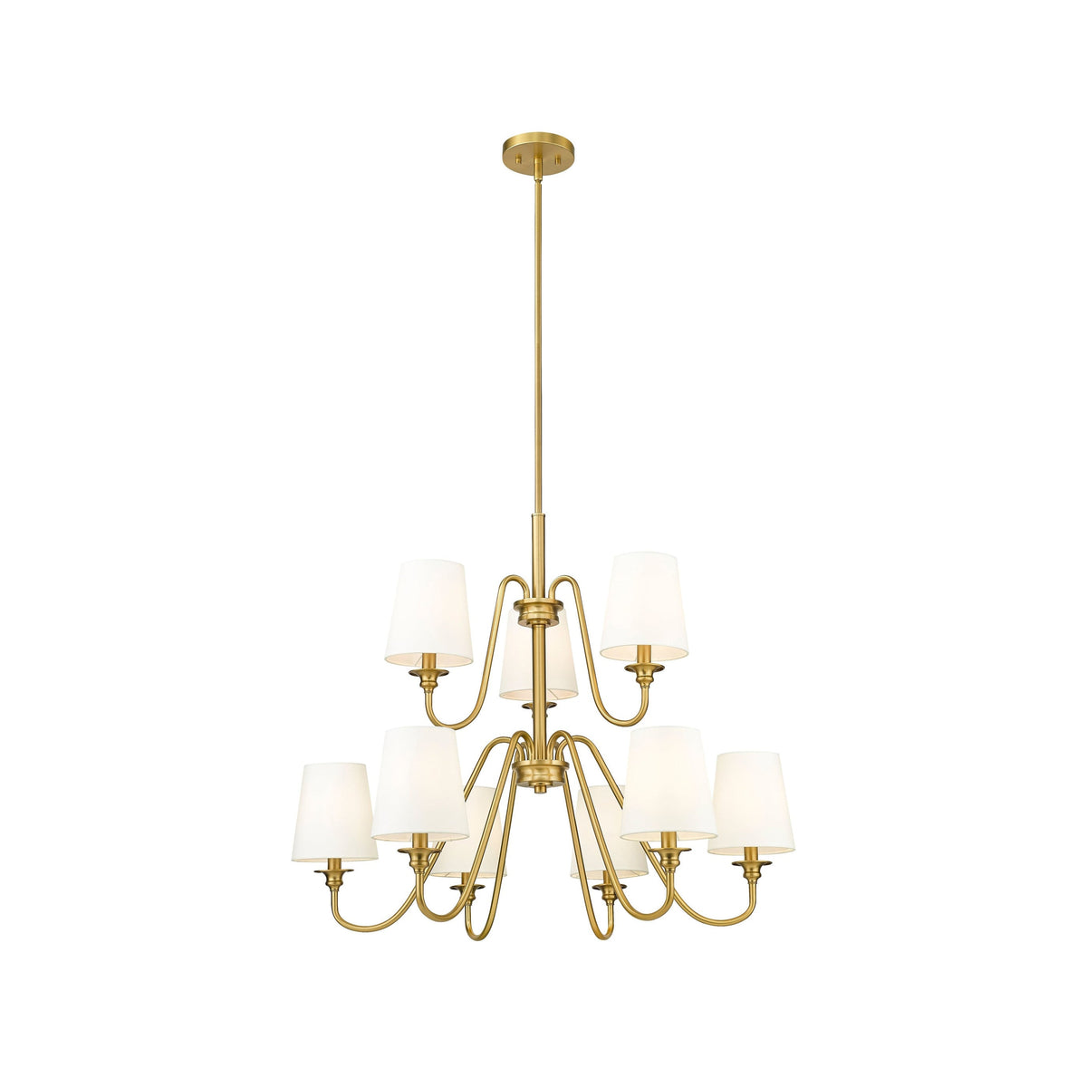 Vavenus Vintage Industrial Brass Fabric Chandelier