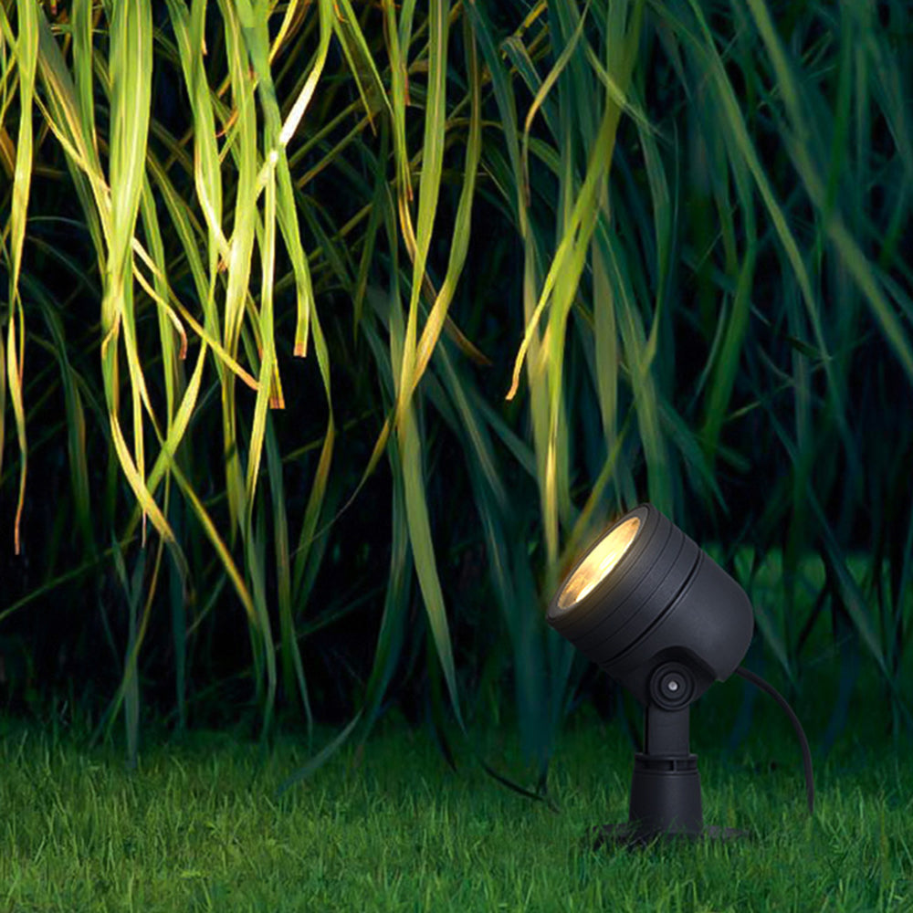 Ray Modern Round Glass/Metal Solar Outdoor Ground Lamp Spotlight