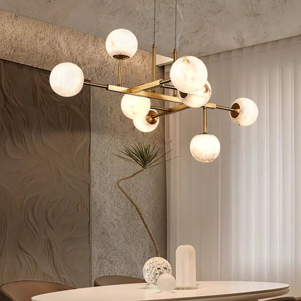 Modern Alabaster Venus Linear Chandelier