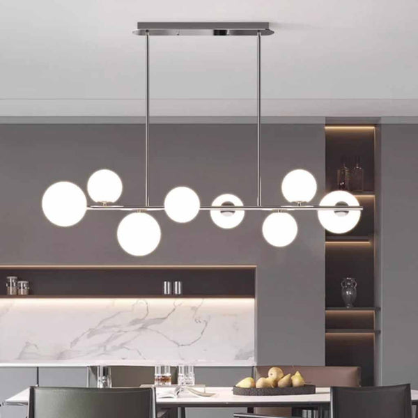 Linear Globe Pendant Light, Chrome / Black