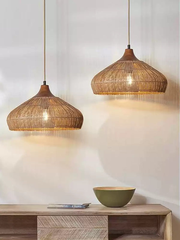 Acorn Woven Rattan Pendant Lamp