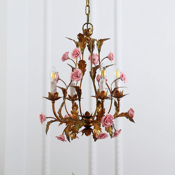 Ember Postmodern Luxury Rose Flower Ceramic Chandelier