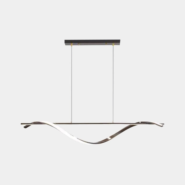 Pendant Light Modern Linear Wavy LED Metal, Black / Gold