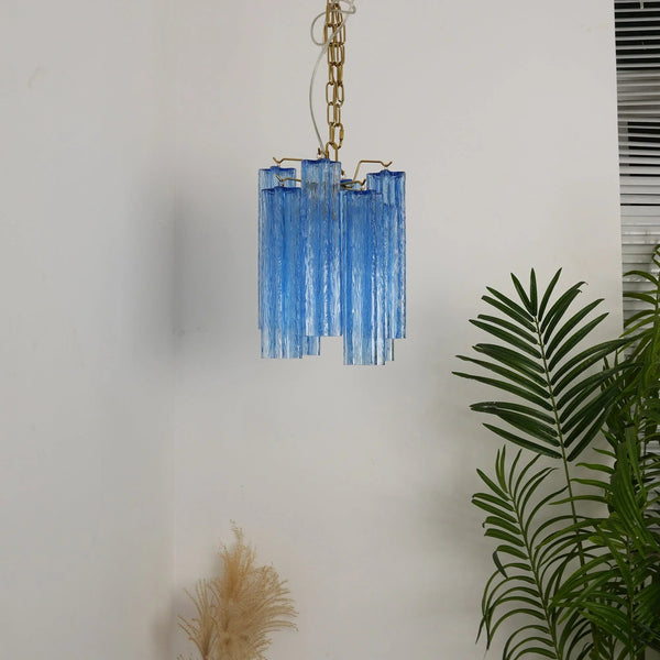 Vintage Blue Glass Chandelier