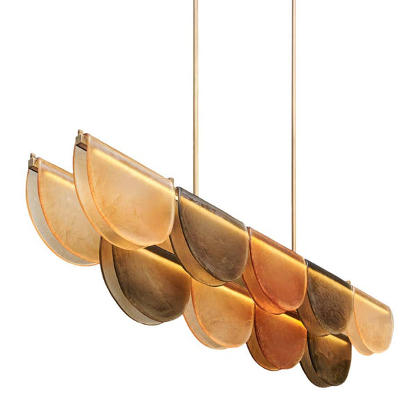 Petalo Linear | Orange Glass & Brass | CL89AGPETO