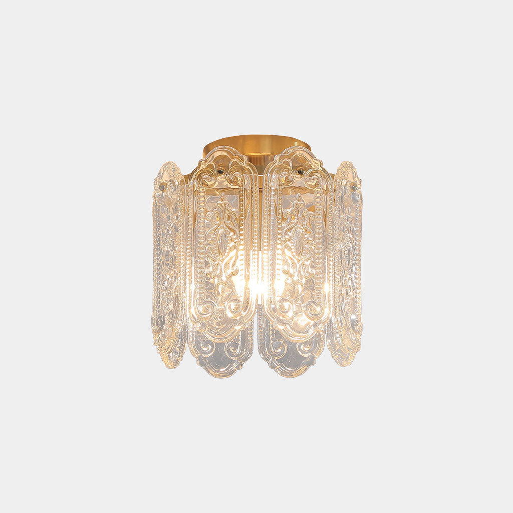 Ceiling / Pendant Light French Floral Carved Glass