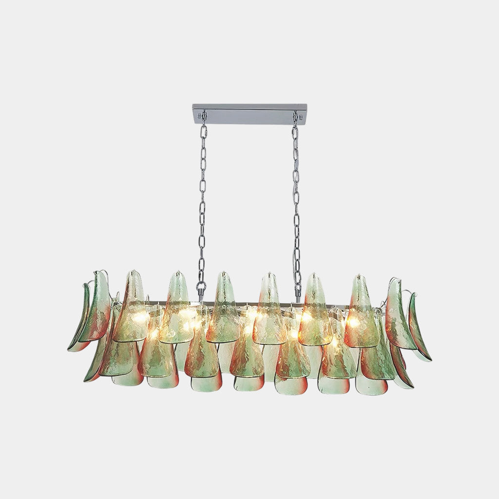 Murano Glass Petal Soynix Chandelier, Green
