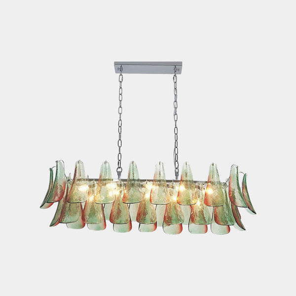 Murano Glass Petal Soynix Chandelier, Green