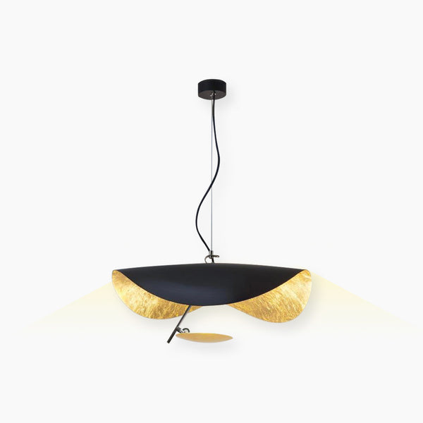 Pendant Light Italian Unique Metal Flying Saucer, Black / White