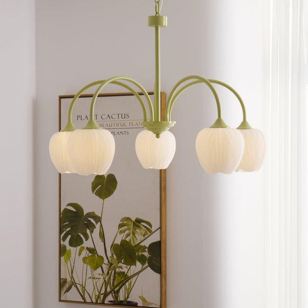 Eiraine Chandelier Tulip Matcha Glass