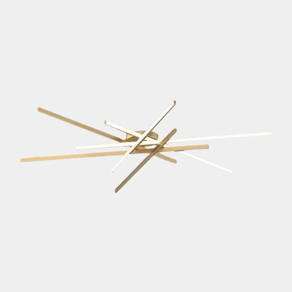 Semi-Flush Mount Ceiling Light Multi Line Brass Sputnik LED