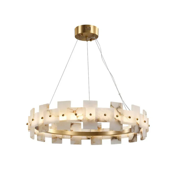 Alabaster Rectangle Annular Chandelier
