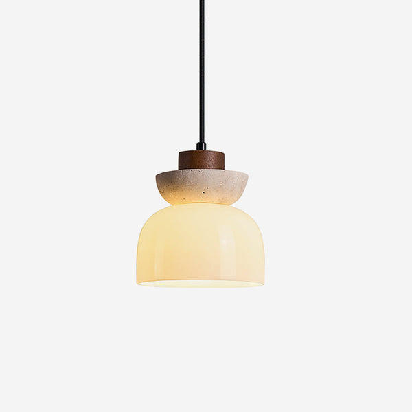 Ritta Travertine Dome Glass Pendant Light