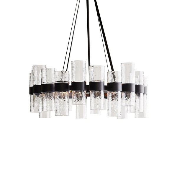 Recycled glass tube pendant light