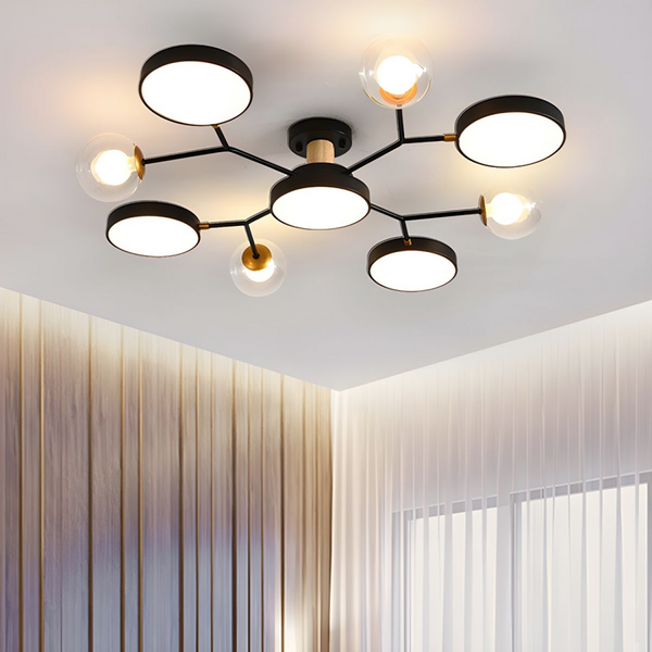 Nordic Circular LED Semi Flush Ceiling Lights for Living Room