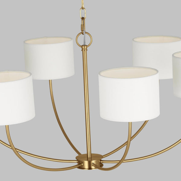 Mycaren Vintage Industrial Brass Fabric Chandelier