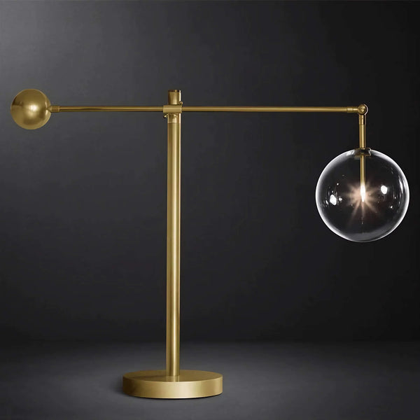 Modern Copper & Glass Globe Table Lamp | CLCBAL093