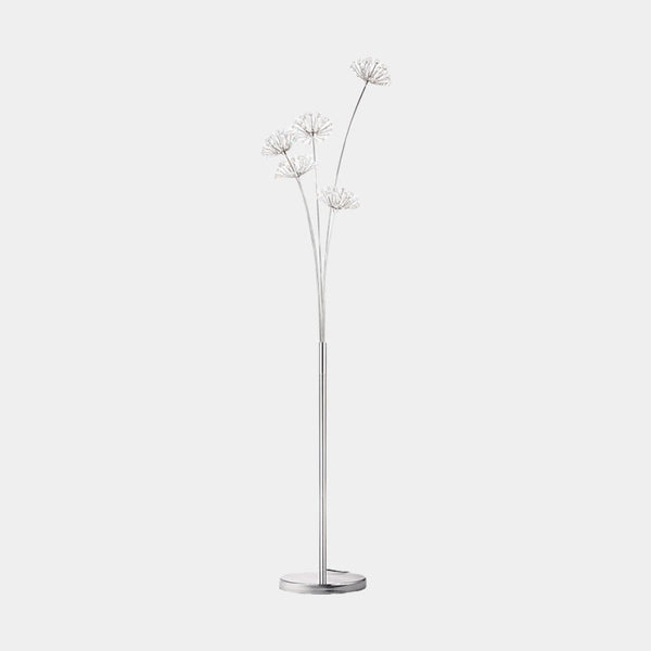 Floor Lamp Nordic Crystal Flower Dandelion, Chrome