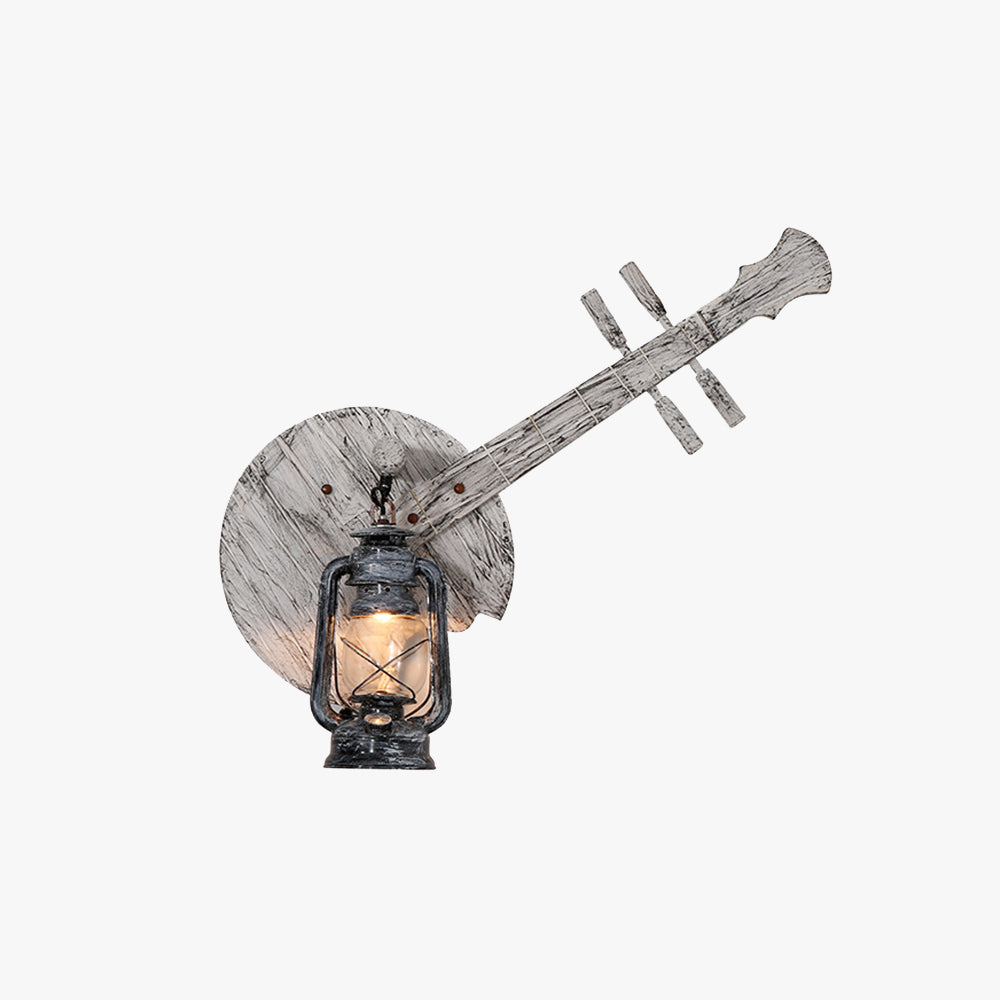 Epoch Wall Lamp Lute Vintage Lantern Wooden Gray, Dining Room