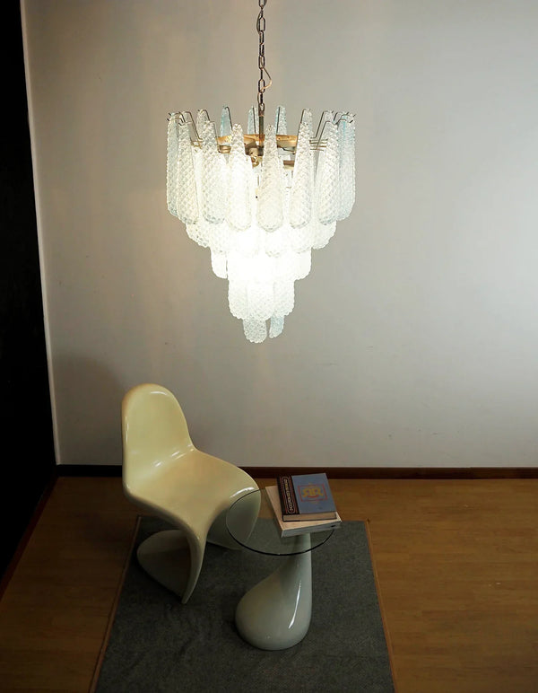 Blue Glass Petals Chandelier