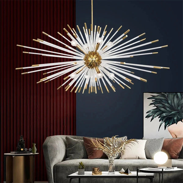 Sputnik Gold Glass Dandelion Chandelier