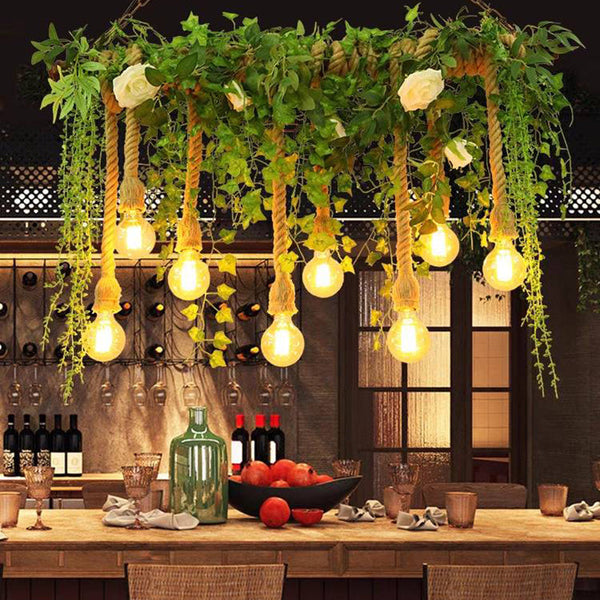 Vintage Rope Multi Pendant Ceiling Light for Dining Room