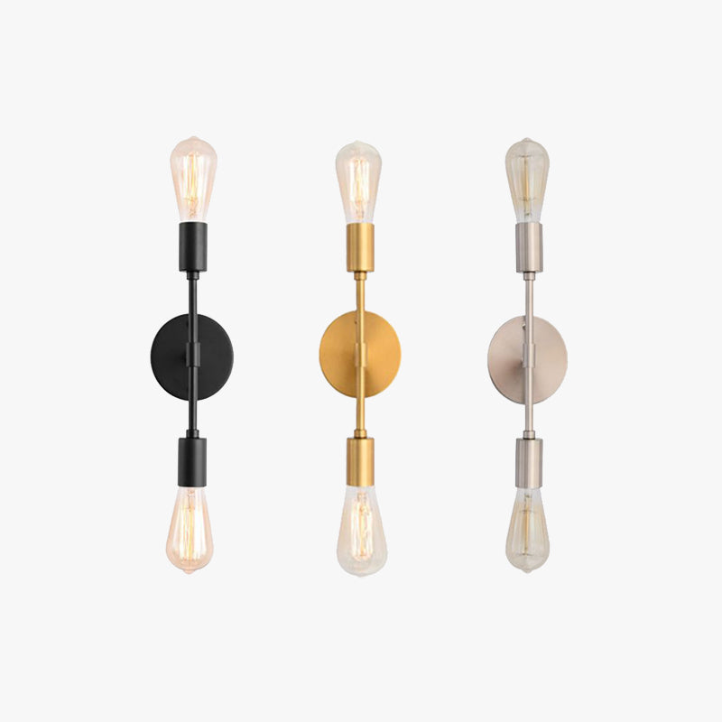 Silva Modern Minimalist Wall Lamp, Metal, Black/Silver/Gold, Bathroom