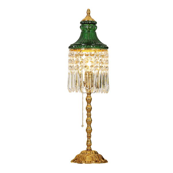 Peacock Green Crystal Table Lamp