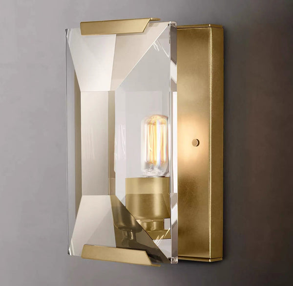 Brass & Crystal Wall Sconce | CLUG03D