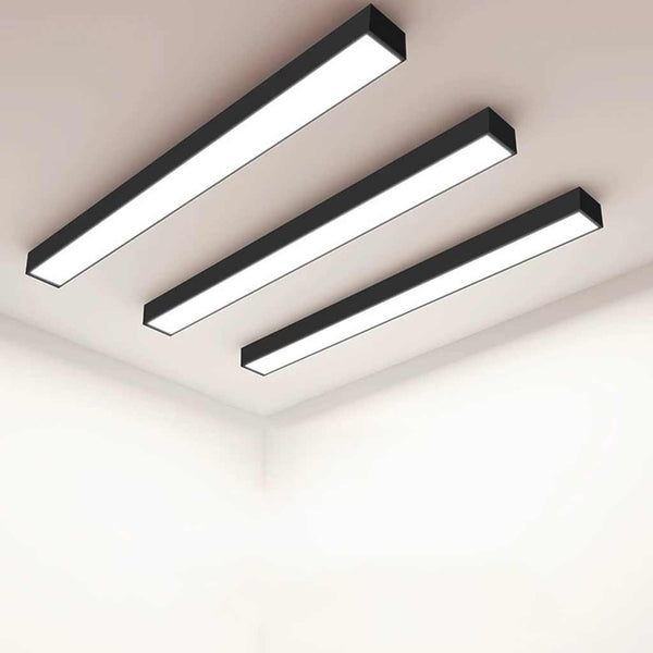 Ceiling Light Modern Linear Flush Mount Office LED, Black/White