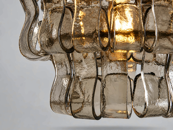 The Bellatrix Pendant | Clear Textured Glass & Brass | CLND023