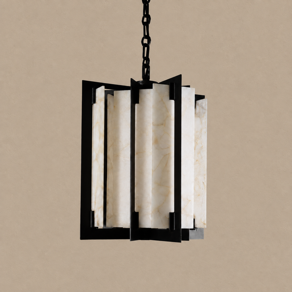 Quarzo Lantern Pendant | Quartz & Black | CLQR026