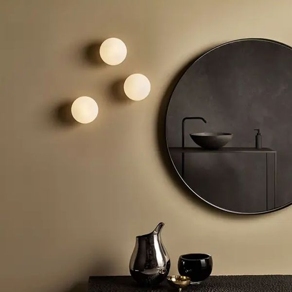 Valentina Modern Globe Shape Vanity Metal Glass LED Wall Lamp