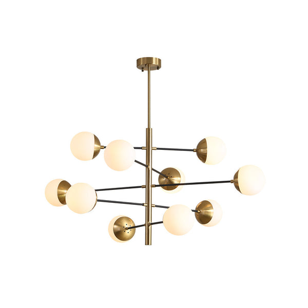 Ultra Brass Glass Chandelier