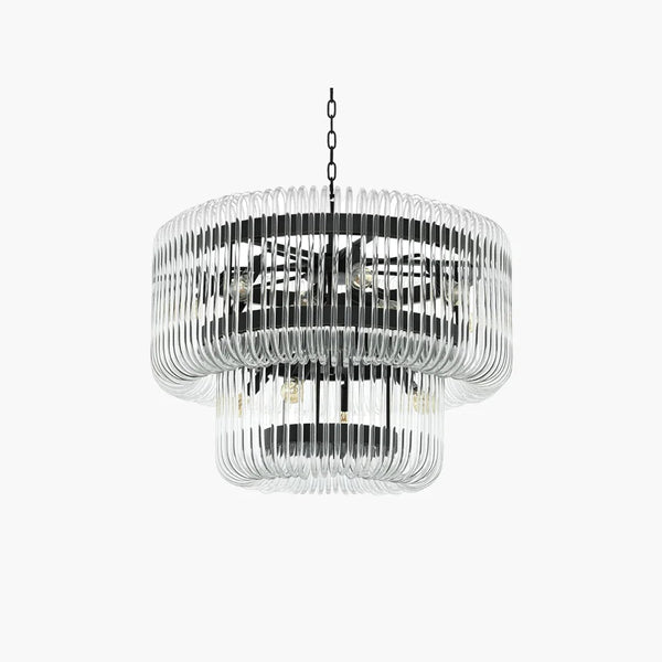 Kristy Modern Luxury LED Chandelier Ceiling Light Black/Gold Glass Living Room