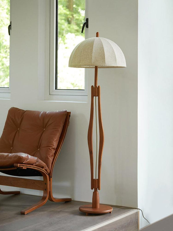 Ozawa Simple Walnut/Metal/Fabric, Table/Floor Lamp, Living Room