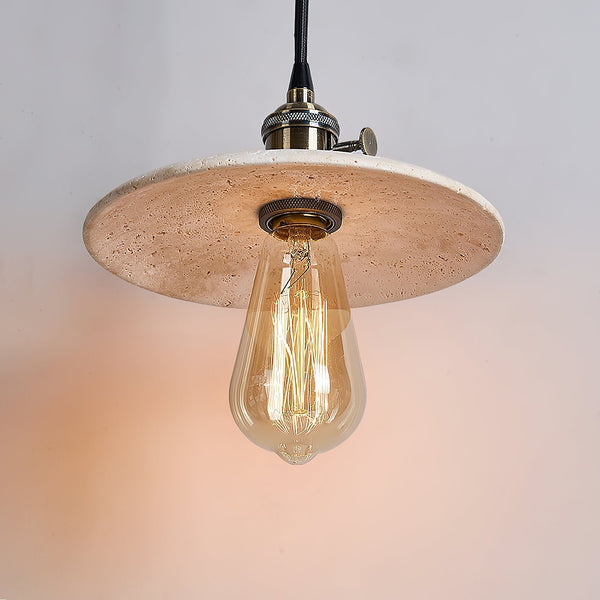 Metis Flat Beige Travertine Pendant Lamp