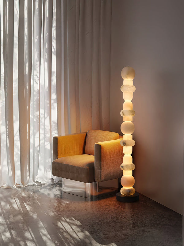 Mira Postmodern Linear Floor Lamp, Black/White