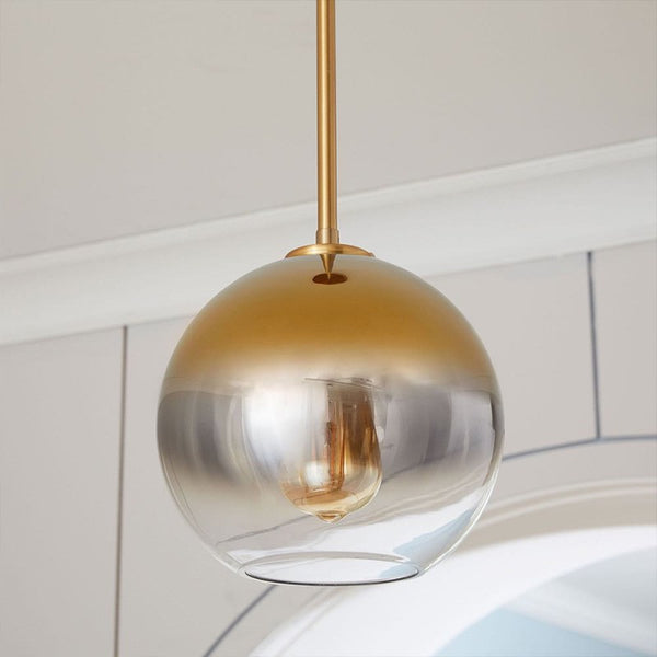 Gradient Glass Sphere Pendant Light for Dining Room