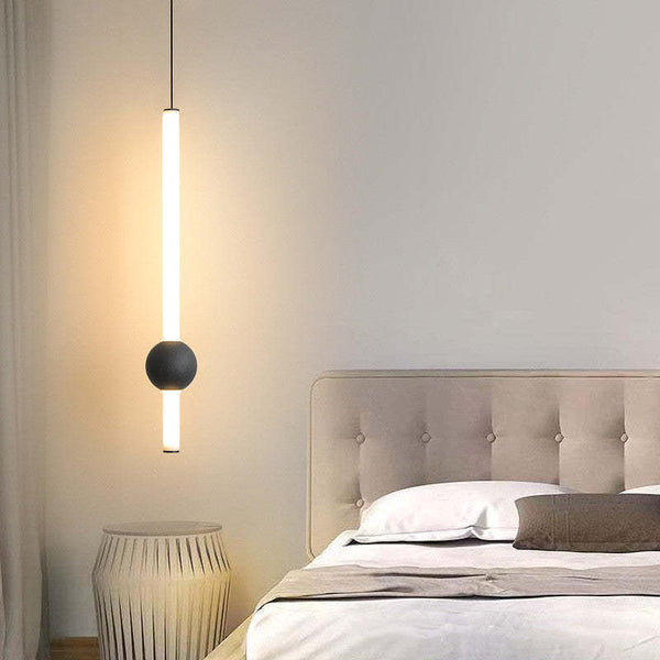 Arisha Minimalist Linear Globe Glass Pendant Light, Bedroom
