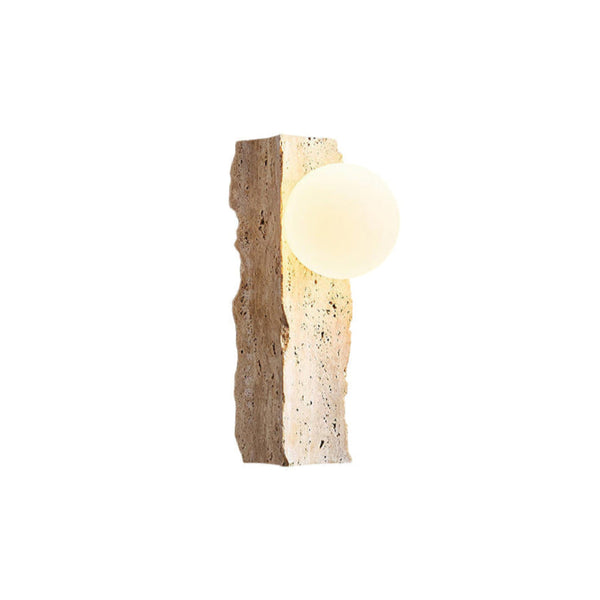 Aureum Glass Travertine Wall Lamp
