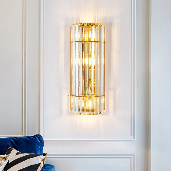 Cylindrical Crystal Wall Light