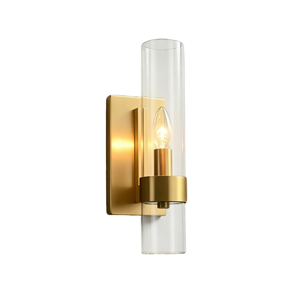 Metallic Brass Glass Wall Lamp