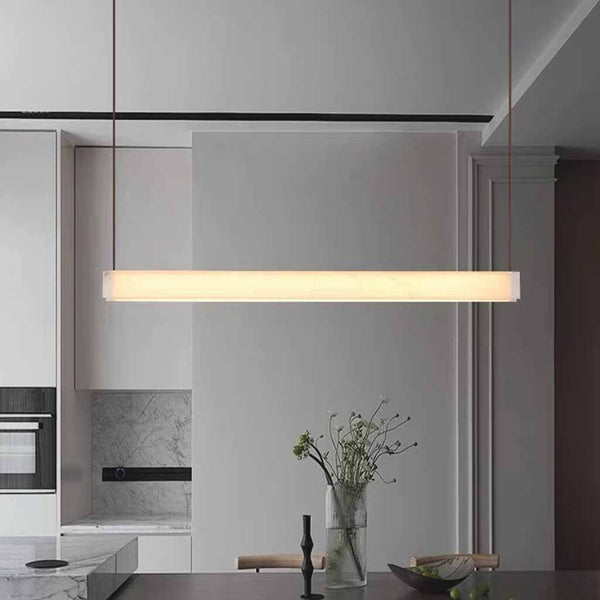 Linear Pendant Light Belt Alabaster LED Dimmable