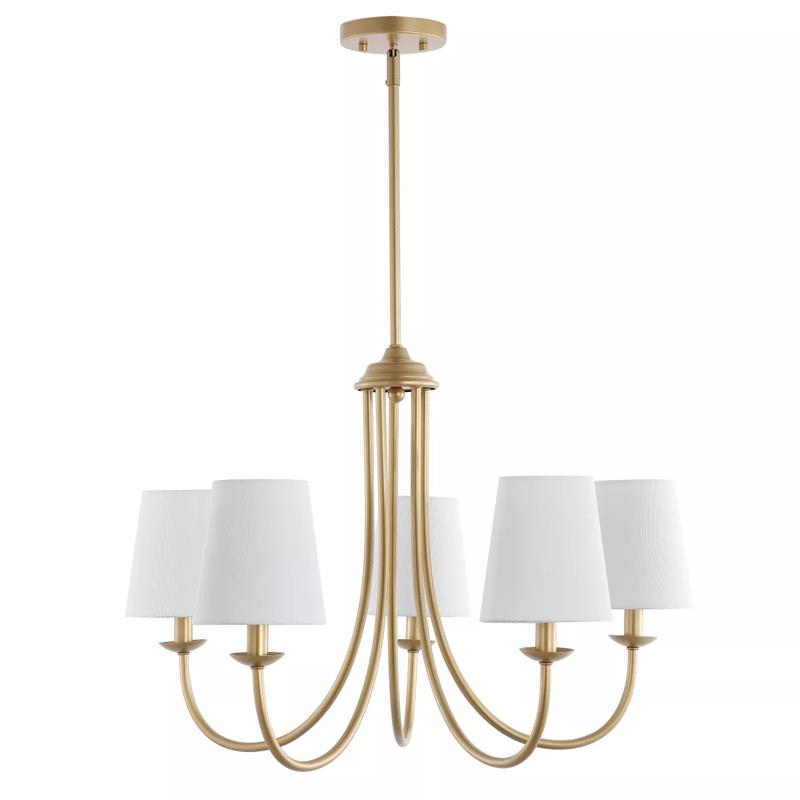 Trill Vintage Industrial Brass Fabric Chandelier