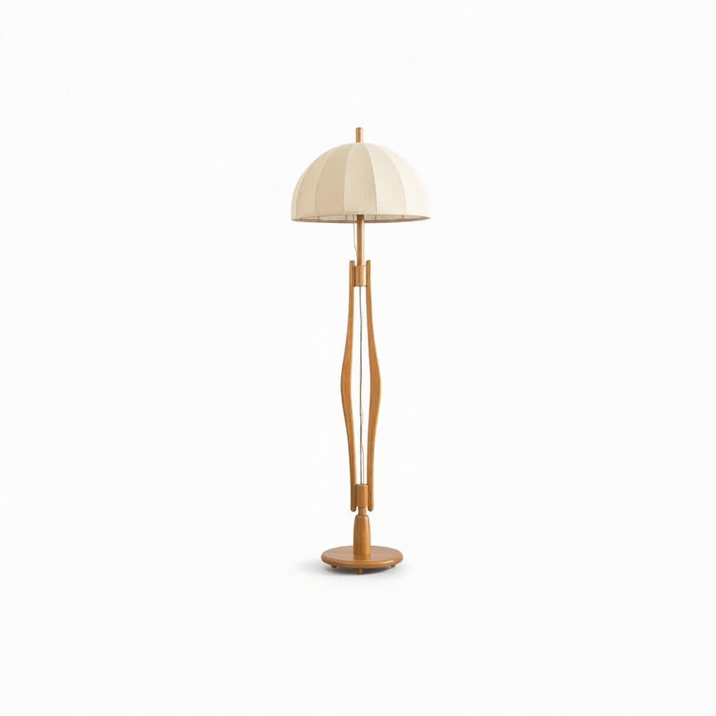Ozawa Simple Walnut/Metal/Fabric, Table/Floor Lamp, Living Room